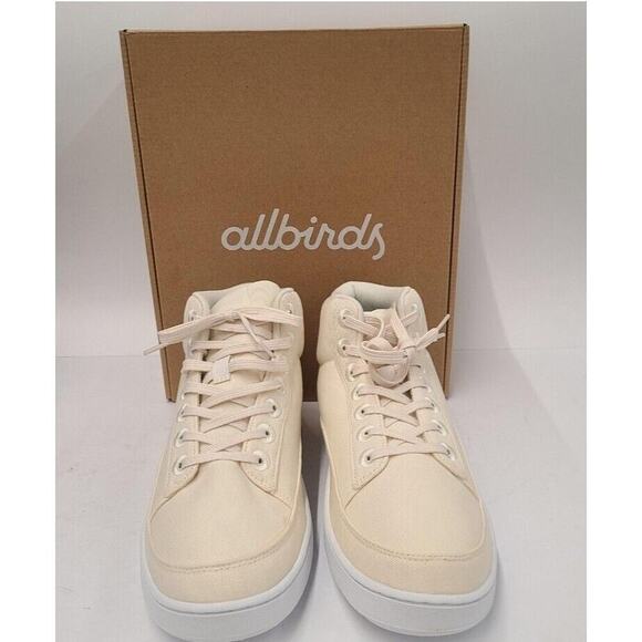 Allbirds Mens NWT SIZE 10 canvas pacer mid natural Blizzard New NIB EXCELLENT - Picture 1 of 6